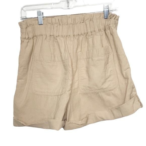 BP Beige Tan Paper Bag 100% Cotton Shorts Small - Picture 2 of 8